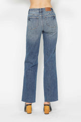 Blue Full Size Tummy Control Straight Leg Jeans.