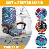 Stretch Printed Computer Office Chair Covers Soft Fit Universal Desk Rotating Slipcovers Removable Washable Anti-Dust Spandex - V.I.P Digital Presence