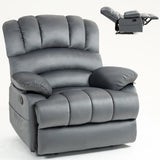 Large Manual Recliner Chair in Fabric for Living Room, Grey - V.I.P Digital Presence