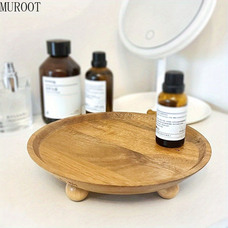 Acacia wooden fruit tray cake plate decoration Dim sum kitchen plate - V.I.P Digital Presence