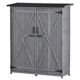 Outdoor 5.3ft Hx4.6ft L Wood Storage Shed Tool Organizer,Garden Shed, Storage Cabinet with Waterproof Asphalt Roof Gray - V.I.P Digital Presence