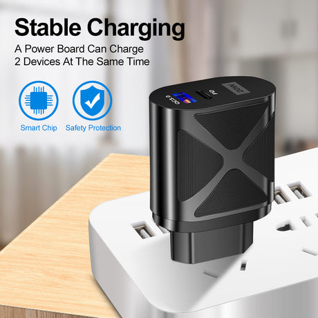 LED luminous PD20W+QC3.0 4A mobile phone charger fast charging dual port fast charging head - V.I.P Digital Presence