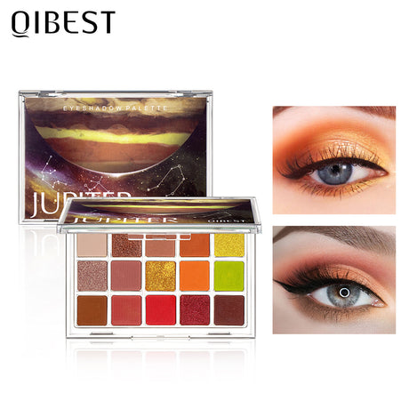 QIBEST Starry Eye Shadow Earth Color Mashed Potato Pearlescent Matte Glitter Eyeshadow Powder 15 Color Eyeshadow - V.I.P Digital Presence