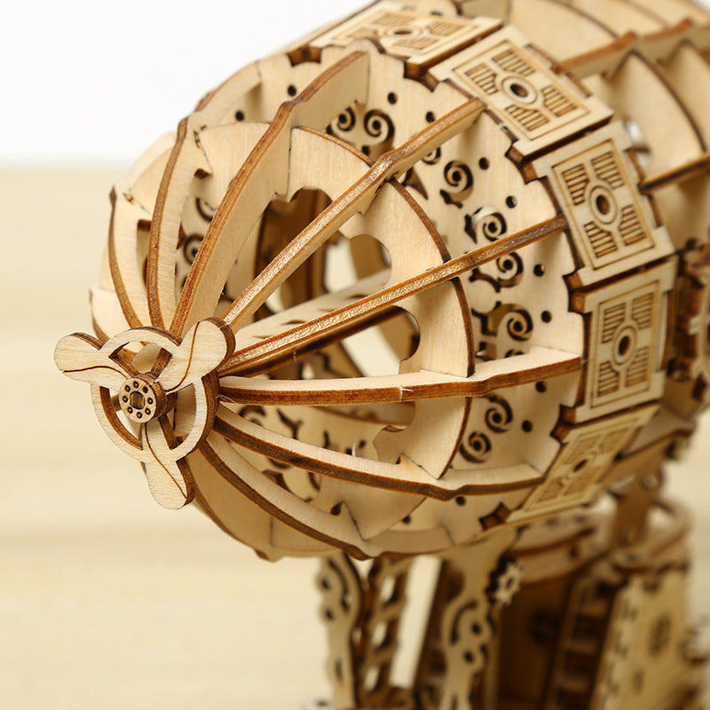 Rompecabezas tridimensional creativo 3D, manual de bricolaje, dirigible de madera, montaje de mesa, modelo de decoración, juguete pequeño para niños, regalos