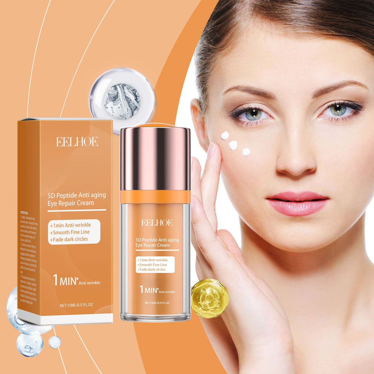 5d Peptide Eye Repair Cream Moisturizing And Smoothing Fine Lines Around Eyes And Firming Repair Eye Cream
