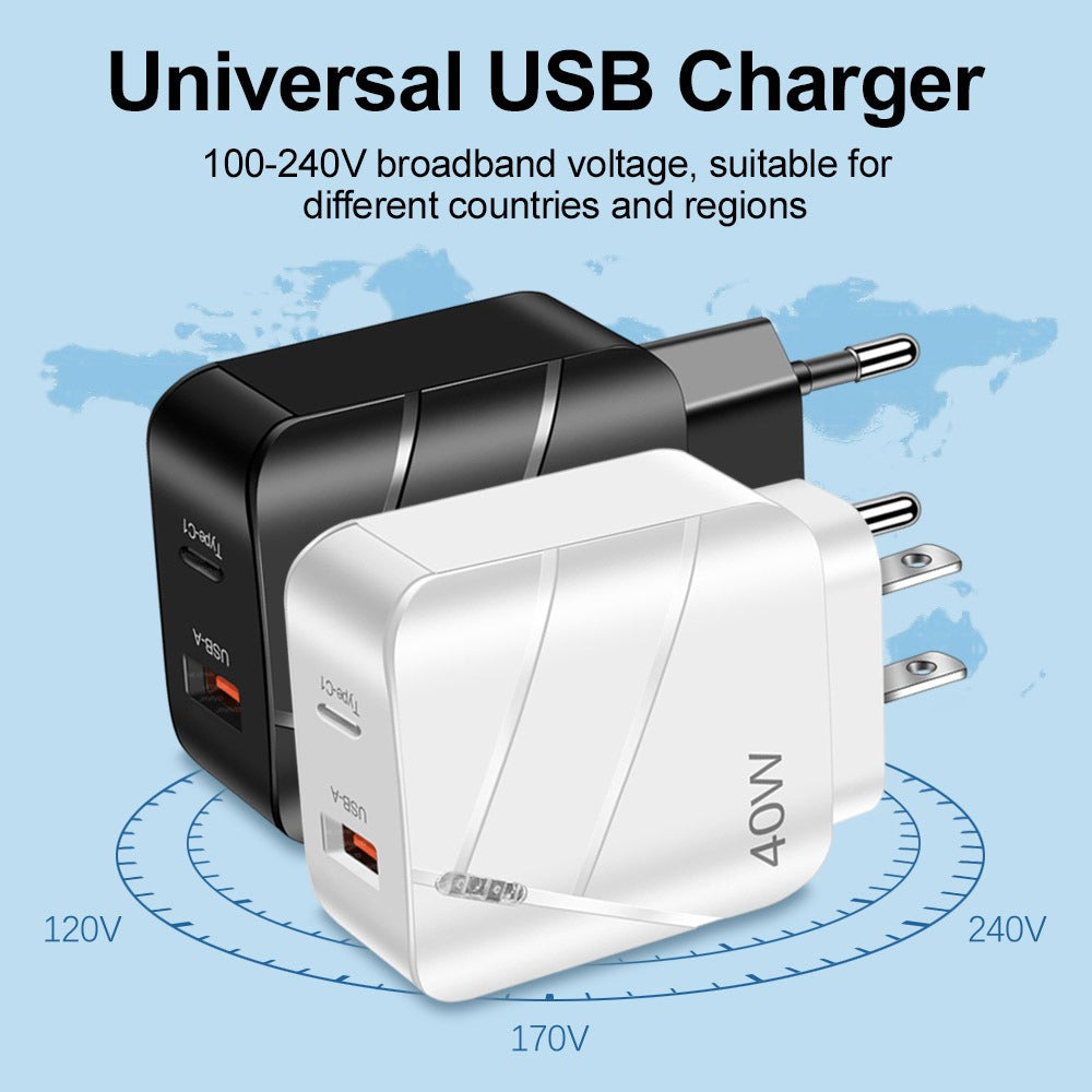 40W PD+QC3.0 mobile phone charger charging head travel charger - V.I.P Digital Presence