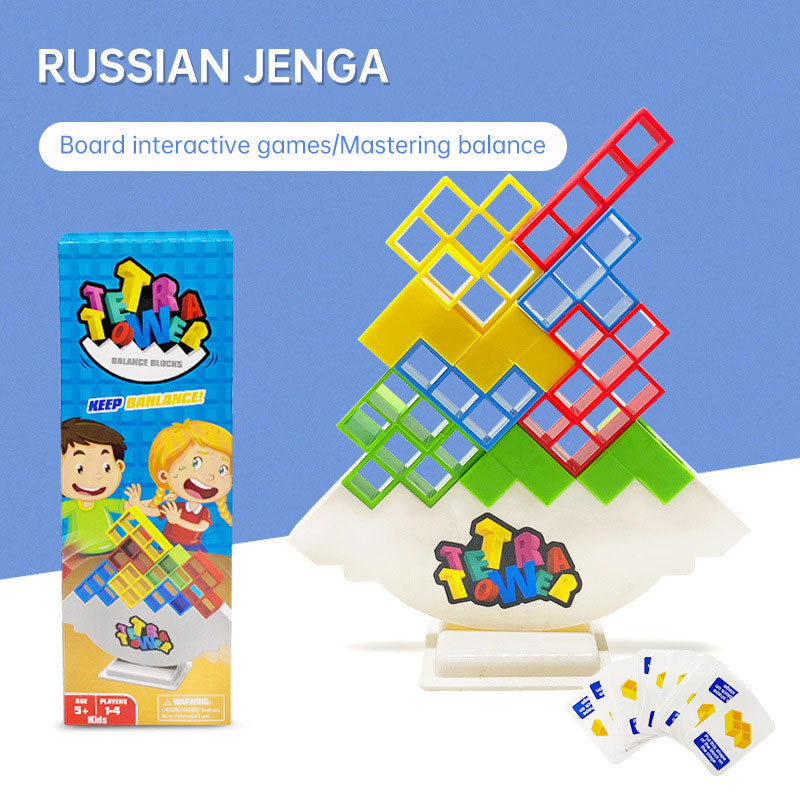 Juego de mesa de bloques de construcción apilables Tetra Tower Fun Balance para niños, adultos, amigos, equipo, dormitorio, familia, noche de juegos y fiesta