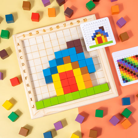 Color counting block, cube building block, color recognition sorting, stacking puzzle, children's puzzle, early education, wooden toy - V.I.P Digital Presence