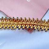 European and American Fashion Trend Retro Literary Inlays Fresh and Versatil, Sea Blue Zircon Texture Copper Plated 18K Bracelet - V.I.P Digital Presence