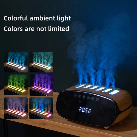 Music Clock Humidifier Colorful Volcano Light Timer for Bedroom Home Yoga Office Flame Humidifier Ultrasonic Essential - V.I.P Digital Presence