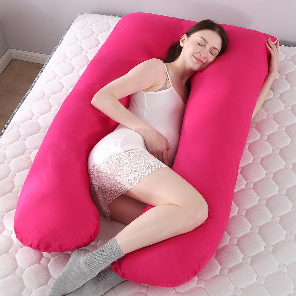 Almohada de embarazo, ropa de cama, almohada de cuerpo entero para embarazadas, cómoda almohada en forma de U, almohadas largas de apoyo para dormir de lado