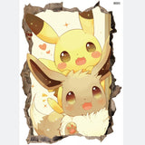 New 3D Pikachu Wall Sticker Pok é mon Wallpaper Self adhesive Cartoon Graffiti Anime Poster Children's Room PVC - V.I.P Digital Presence