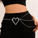 Sweet Cool Ins Exaggerated Big Love Waist Chain Female Personality Metal Thin Chain Body Chain - V.I.P Digital Presence