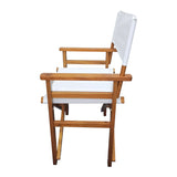 Folding Chair Wooden Director Chair Canvas Folding Chair Folding Chair 2pcs/set populus + Canvas (Color : White) - V.I.P Digital Presence