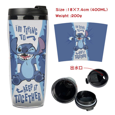 Stitch Stitch animation peripheral double-layer insulated plastic cup two-dimensional cartoon tea cup cold water kettle water cup - V.I.P Digital Presence