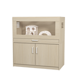 Squirrel cage acrylic panel with independent storage cabinet and wooden guinea pig room with bridge (L 31.50 x W 15.75 x H32.28) - V.I.P Digital Presence