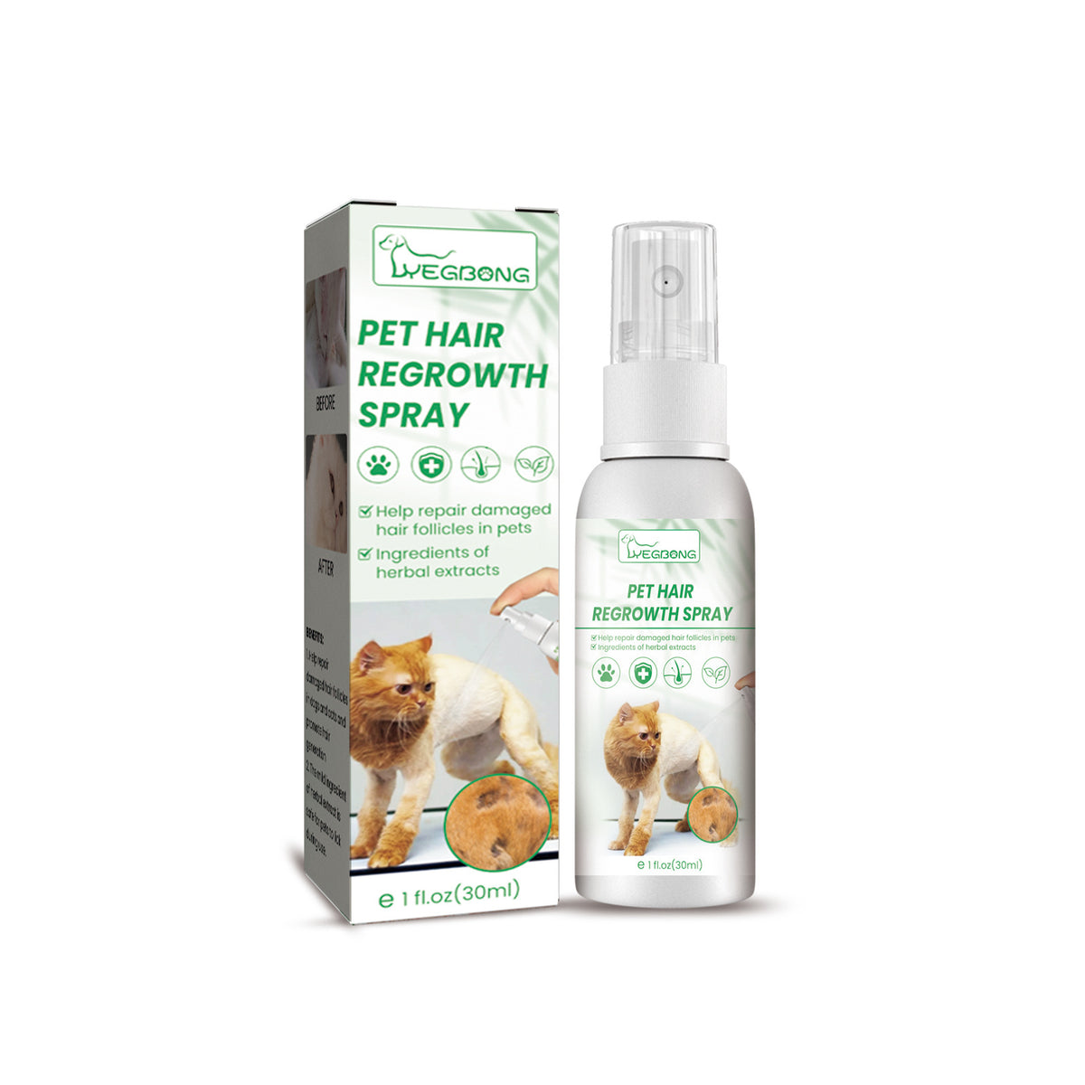 Pet Hair Growth Spray for Cats and Dogs - Hair Care Treatment for Damaged Follicles and Hair Loss - V.I.P Digital Presence