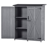 Outdoor 5.3ft Hx4.6ft L Wood Storage Shed Tool Organizer,Garden Shed, Storage Cabinet with Waterproof Asphalt Roof Gray - V.I.P Digital Presence