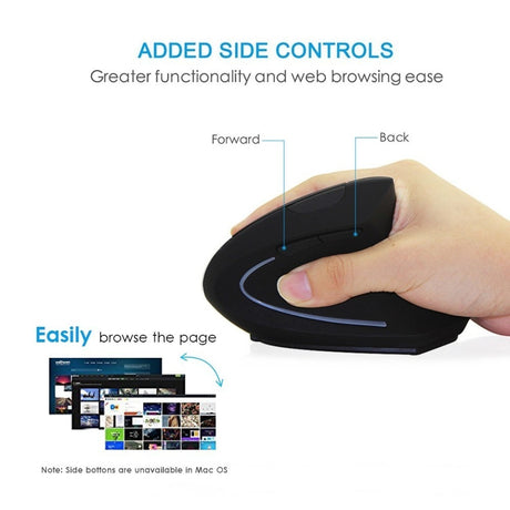 Wireless Mouse Ergonomic Optical 2.4G 800/1200/1600DPI Colorful Light Wrist Healing Vertical Mouse - V.I.P Digital Presence