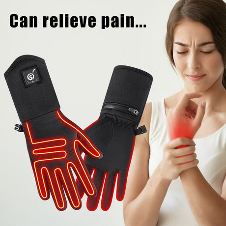 Winter Skiing Heated Gloves Outdoor Sports Touch Motorcycle Men Women Warm Windproof Hunting Black Mittens Bicycles - V.I.P Digital Presence
