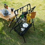 Estante plegable para acampar al aire libre, tendedero para coche de camping, red de secado, tendedero, estante de almacenamiento