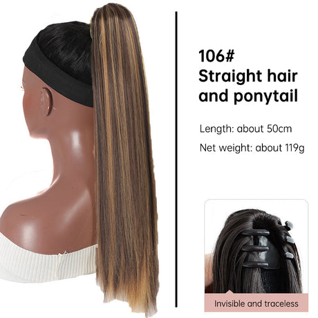 Grab clip ponytail wig female straight hair ponytail mini small grab clip ponytail long straight hair chemical fiber wig high ponytail - V.I.P Digital Presence