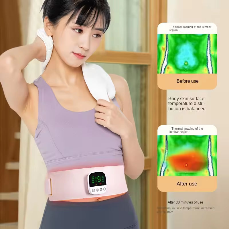 EMS heated waist and palace slimming belt hot compress massage belt waist and abdomen massager - V.I.P Digital Presence
