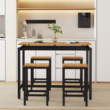 TREXM 5-piece compact bar table with table and stool - modern industrial design brown - V.I.P Digital Presence