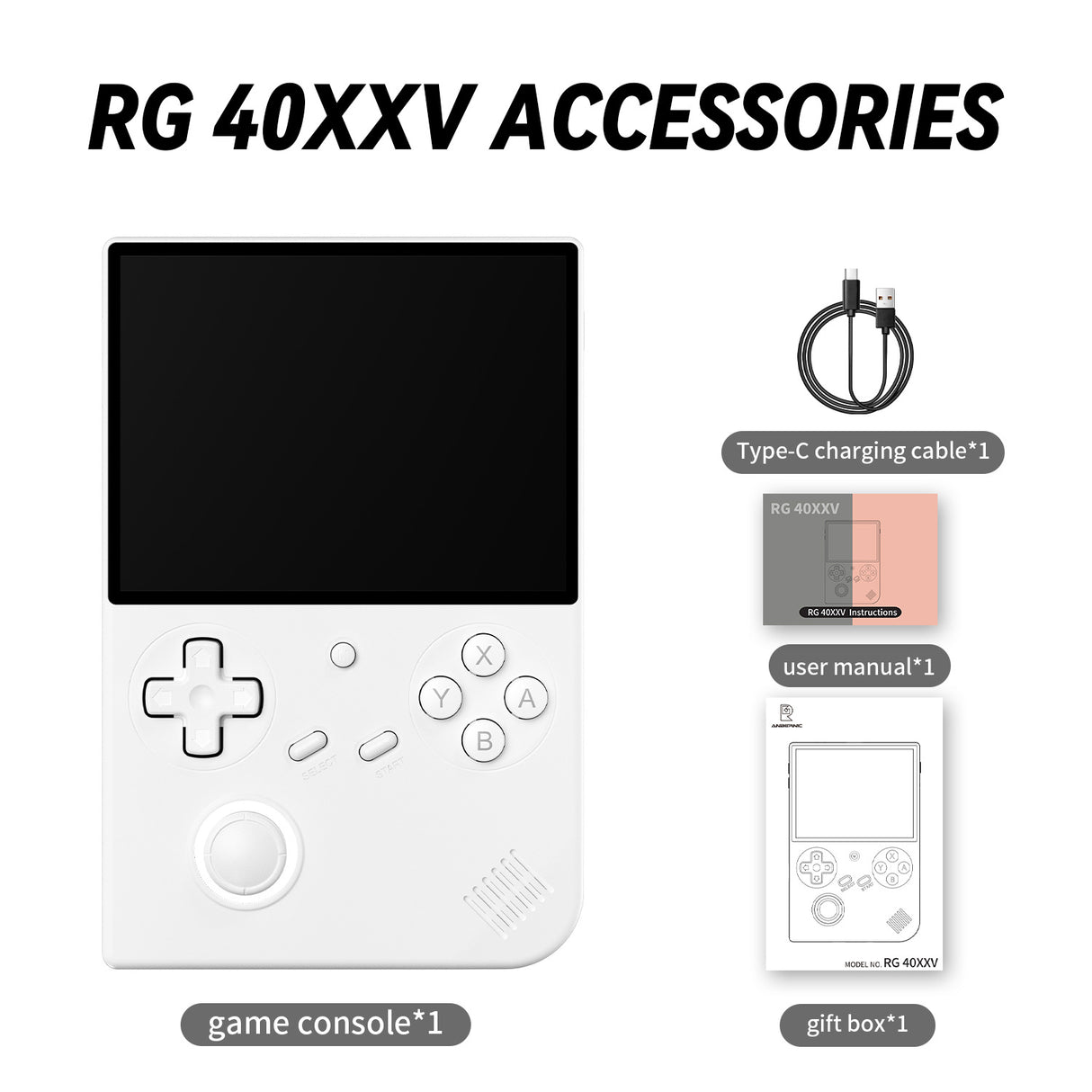 ANBERNIC's new RG40XXV vertical version retro portable handheld game console with lighting effect connected to power regard - V.I.P Digital Presence