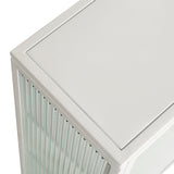 27.56"Glass Doors Modern Two-door Wall Cabinet with Featuring Three-tier White