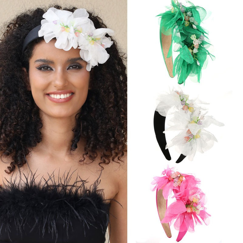Fashionable handmade fabric crystal flower headband - V.I.P Digital Presence