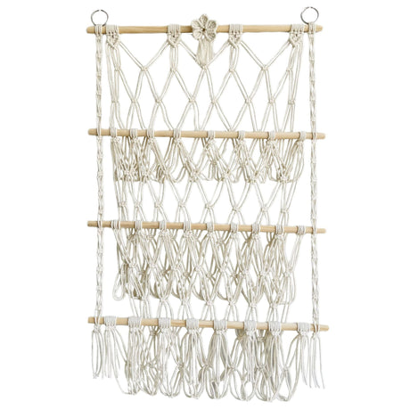 Simple decoration of shelves for children's rooms book ornaments wooden sticks 3-layer plush Bohemian toy storage net bag - V.I.P Digital Presence