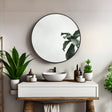 Black 16 Inch Metal Round Bathroom Mirror - V.I.P Digital Presence