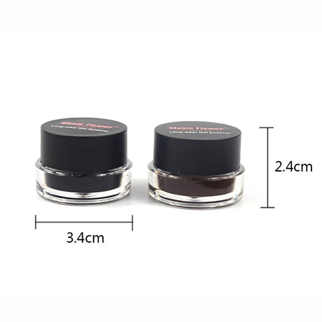 Music Flower 2 in 1 Coffee + Black Gel Eyeliner Make Up Waterproof Eye Liner Cosmetics Set Eyeliner Pens Makeup Brushes Set - V.I.P Digital Presence