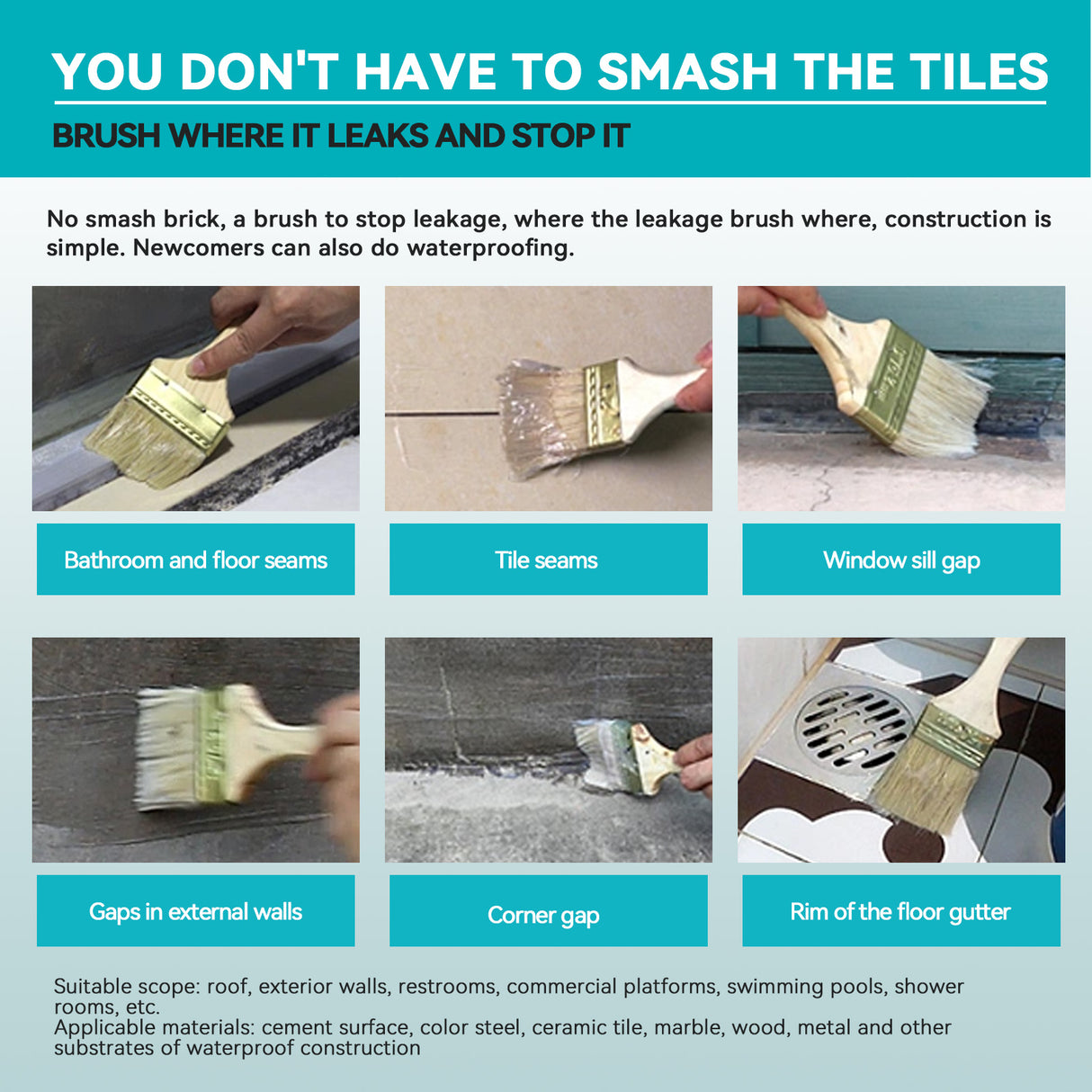 Transparent Waterproof Adhesive, Toilet Kitchen Exterior Wall Roof Leakproof Repair Leak-Free Brick Waterproof Coating - V.I.P Digital Presence