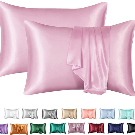 Simulation silk solid color polyester pillowcase envelope pillow pillow cases pillow pair multi-color - V.I.P Digital Presence