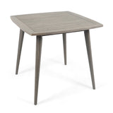 Outdoor Square Acacia Wood Table with Straight Legs, Gray - V.I.P Digital Presence
