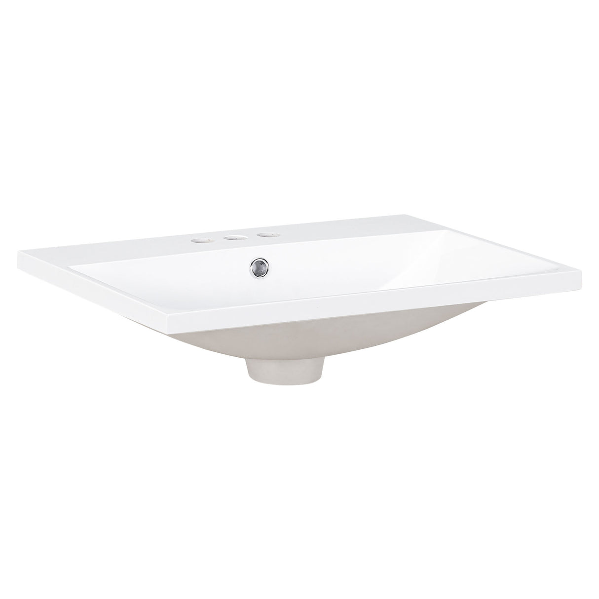 24" Bathroom Vanity Top Only White Basin 3-Faucet Holes  4" Faucet Available Ceramic - V.I.P Digital Presence