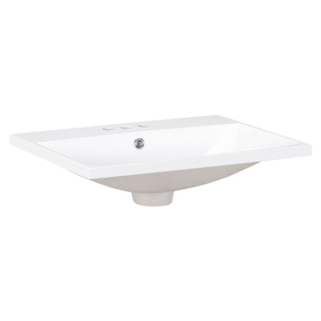 24" Bathroom Vanity Top Only White Basin 3-Faucet Holes  4" Faucet Available Ceramic - V.I.P Digital Presence