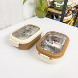Cartoon cute bear stainless steel portable compartment lunch box with lid - V.I.P Digital Presence