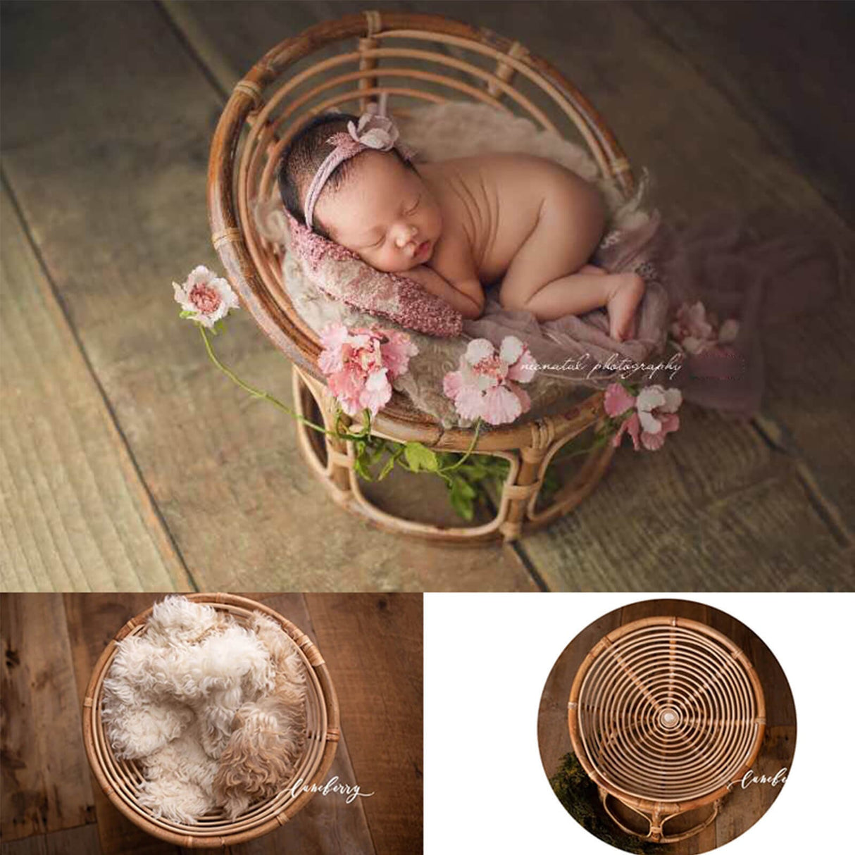Newborn photography props rattan chair studio shooting supplies auxiliary shooting props handmade - V.I.P Digital Presence