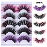 Colorful Fried 5 Pairs Of False Eyelashes Multi-Layer Thick Cross Mink Hair Eyelashes 8D FLUFFY - V.I.P Digital Presence