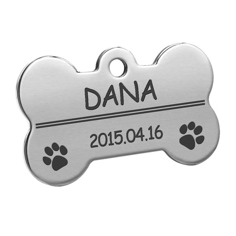 Personalized Dog Tags Engraved Cat Puppy Pet ID Name Collar Tag Pendant Pet Accessories Bone/Paw Glitter - V.I.P Digital Presence