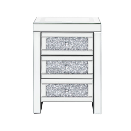 U-Can 15.7 "W silver rectangular mirror coffee table with wireless and USB charging function, LED lights, crystal style handle - V.I.P Digital Presence