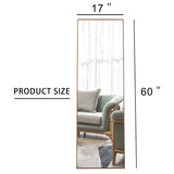 60x17 Brown Solid Wood Frame Full-length Mirror, Dressing Mirror, Bedroom Home Porch