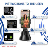 Palo selfie portátil todo en uno con disparo inteligente automático, rotación de 360°, seguimiento facial automático, seguimiento de objetos, soporte para teléfono con cámara para vlogs 