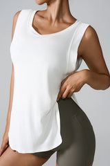 Slit Round Neck Active Tank - V.I.P Digital Presence