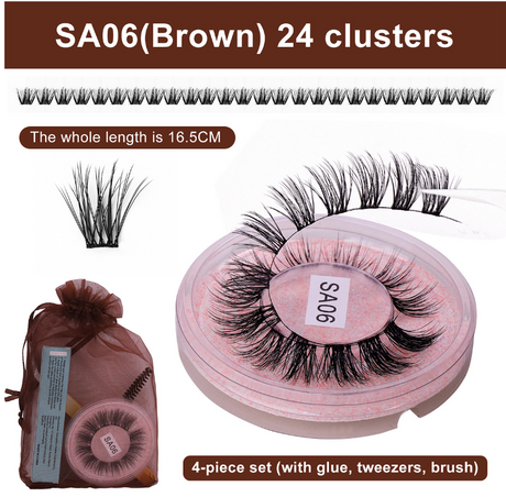 DIY false eyelashes set whole cut eyelashes European and American thick curling travel size eyelash combination - V.I.P Digital Presence