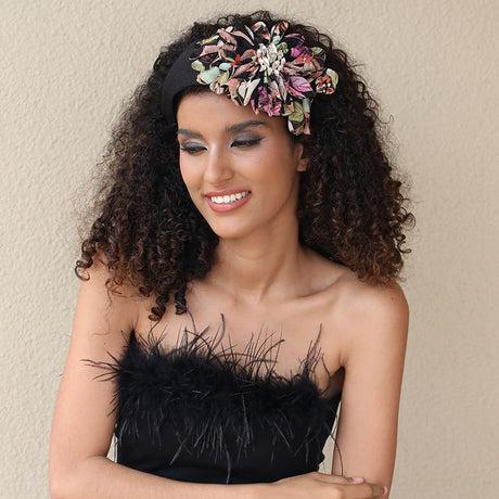Diamond inlaid fabric flower toothed anti slip exaggerated headband - V.I.P Digital Presence