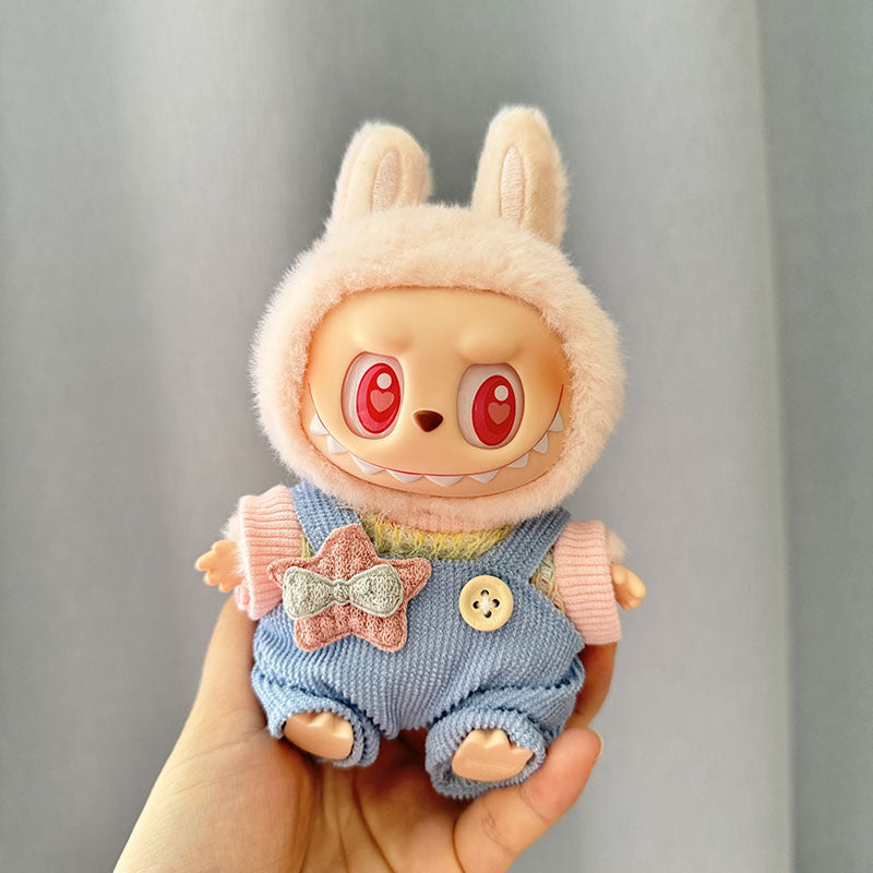 [Clothes Only] 1st/2nd generation Labubu clothes pendant Labubu sitting party baby clothes teddy bear suspenders cute pants - V.I.P Digital Presence